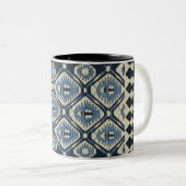 Orientalisch Türkischer Persischer Teppich Blau Zweifarbige Tasse (VorderseiteRechts)