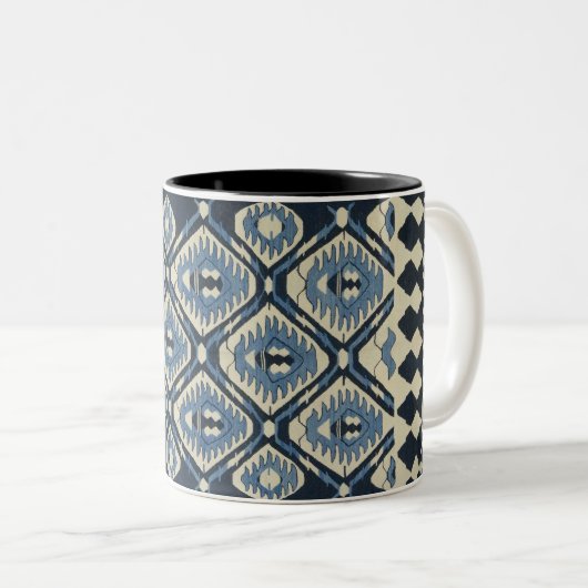 Orientalisch Türkischer Persischer Teppich Blau Zweifarbige Tasse (VorderseiteRechts)