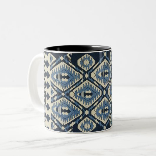 Orientalisch Türkischer Persischer Teppich Blau Zweifarbige Tasse (Vorderseite Links)