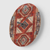 Orientalisch Türkischer Persischer Teppich Rot Große Wanduhr (Winkel)