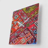 Orientalisch , Türkisches Muster, Teppichboden Quadratische Wanduhr (Winkel)