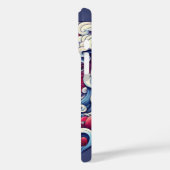 Orientalisch Veilchenblau abstrakte Geisha-Wellen Case-Mate iPhone Hülle (Rückseite / Links)