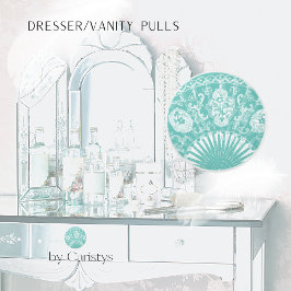 Orientalisch Verziert Aquamarin & weiß Keramikknauf