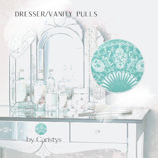 Orientalisch Verziert Aquamarin & weiß Keramikknauf