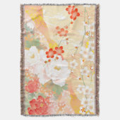 Orientalische Accent japanische Floral Soft Colors Decke (Vorderseite Vertikal)