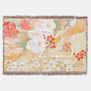 Orientalische Accent japanische Floral Soft Colors Decke