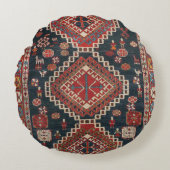 Orientalische Antike Persische Türkische Karbistan Rundes Kissen (Vorderseite)