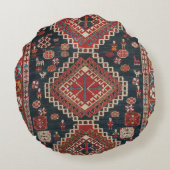 Orientalische Antike Persische Türkische Karbistan Rundes Kissen (Rückseite)