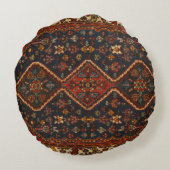 Orientalische Antike Persische Türkische Teppiche Rundes Kissen (Rückseite)