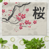Orientalische Art-Kirschblüte-Kirschblüten-Kunst Handtuch (Gefaltet)