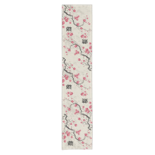 Orientalische Art-Kirschblüte-Kirschblüten-Kunst Kurzer Tischläufer