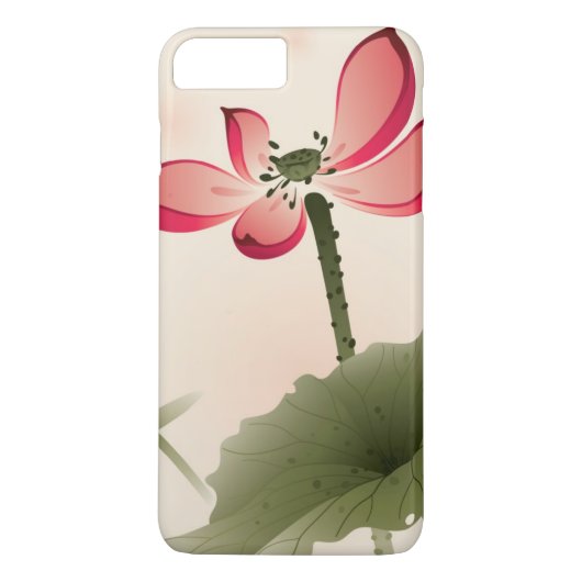 Orientalische Art Lotus Case-Mate iPhone Hülle (Rückseite)