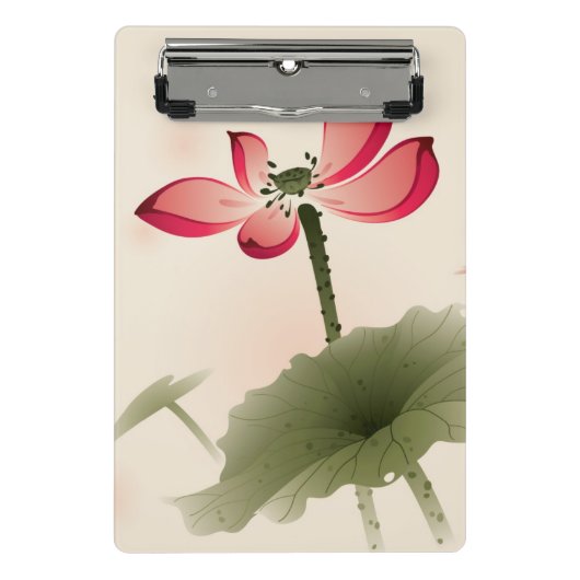Orientalische Art Lotus Mini Klemmbrett (Vorderseite)