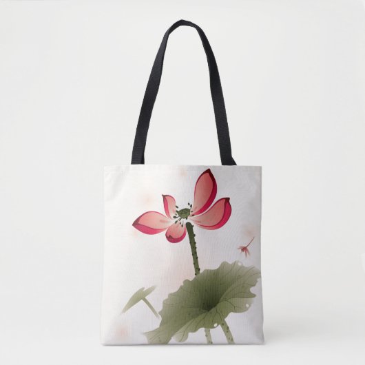 Orientalische Art Lotus Tasche (Vorderseite)