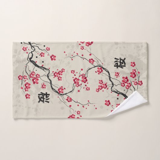 Orientalische Art Sakura Cherry Blossom Art Badhandtuch Set (Handtuch)