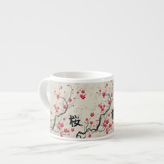 Orientalische Art Sakura Cherry Blossom Art Espressotasse (Vorderseite Links)