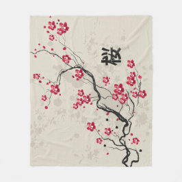 Orientalische Art Sakura Cherry Blossom Art Fleecedecke