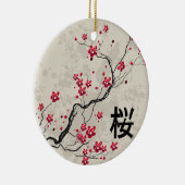 Orientalische Art Sakura Cherry Blossom Art Keramikornament (Rechts)