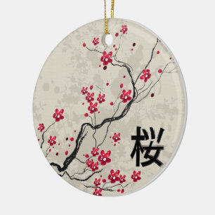 Orientalische Art Sakura Cherry Blossom Art Keramikornament