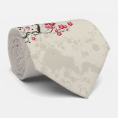 Orientalische Art Sakura Cherry Blossom Art Krawatte (Gerollt)