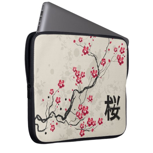 Orientalische Art Sakura Cherry Blossom Art Laptopschutzhülle (Vorne Rechts)