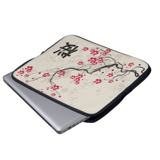 Orientalische Art Sakura Cherry Blossom Art Laptopschutzhülle (Vorne Knopf)