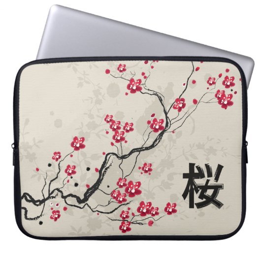 Orientalische Art Sakura Cherry Blossom Art Laptopschutzhülle (Vorderseite)