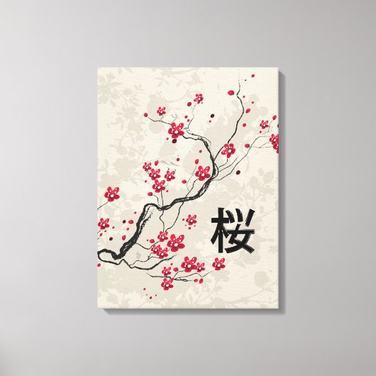 Orientalische Art Sakura Cherry Blossom Art Leinwanddruck (Vorderseite)