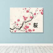 Orientalische Art Sakura Cherry Blossom Art Leinwanddruck (Insitu (Holzboden))