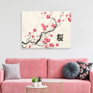 Orientalische Art Sakura Cherry Blossom Art Leinwanddruck