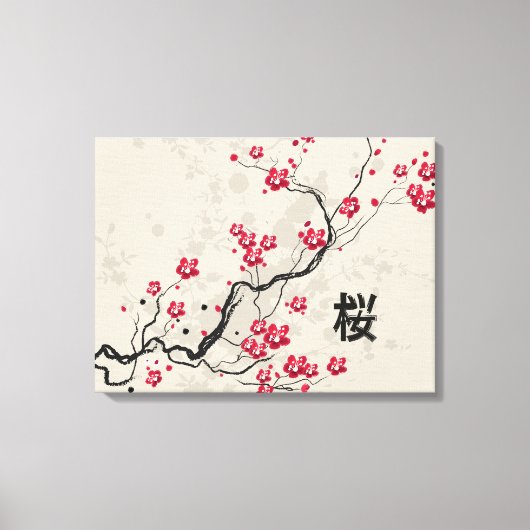 Orientalische Art Sakura Cherry Blossom Art Leinwanddruck (Vorderseite)