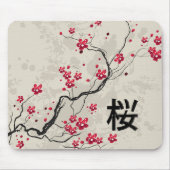 Orientalische Art Sakura Cherry Blossom Art Mousepad (Vorne)