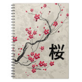 Orientalische Art Sakura Cherry Blossom Art Notizblock (Vorderseite)