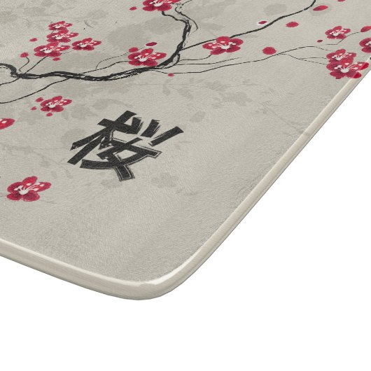 Orientalische Art Sakura Cherry Blossom Art Schneidebrett (Ecke)