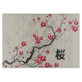Orientalische Art Sakura Cherry Blossom Art Schneidebrett (Vorderseite)