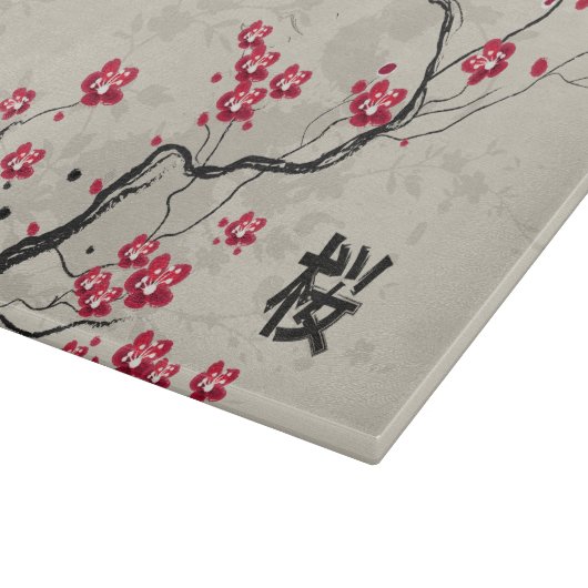 Orientalische Art Sakura Cherry Blossom Art Schneidebrett (Ecke)