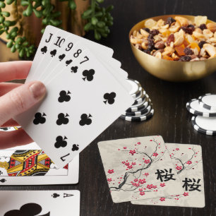 Orientalische Art Sakura Cherry Blossom Art Spielkarten