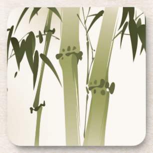Orientalische Artmalerei, Bambusniederlassungen 2 Getränkeuntersetzer