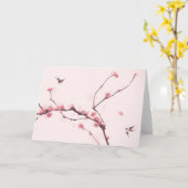 Orientalische Artmalerei, Kirschblüte Karte (Gelbe Blume)