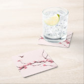 Orientalische Artmalerei, Kirschblüte Rechteckiger Pappuntersetzer (Vor Ort)