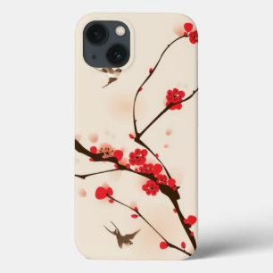 Orientalische Artmalerei, Pflaumenblüte im iPhone 13 Hülle