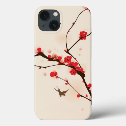 Orientalische Artmalerei, Pflaumenblüte im Case-Mate iPhone Hülle (Rückseite)