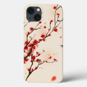 Orientalische Artmalerei, Pflaumenblüte im iPhone 13 Hülle
