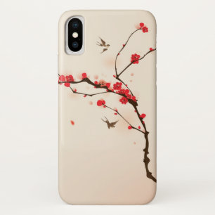 Orientalische Artmalerei, Pflaumenblüte im iPhone X Hülle