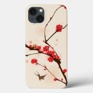 Orientalische Artmalerei, Pflaumenblüte im iPhone 13 Hülle