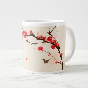 Orientalische Artmalerei, Pflaumenblüte im Jumbo-Tasse