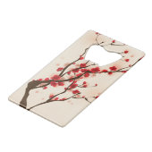 Orientalische Artmalerei, Pflaumenblüte im Kreditkarten Flaschenöffner (Vorderseite Schrägansicht)