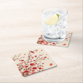 Orientalische Artmalerei, Pflaumenblüte im Rechteckiger Pappuntersetzer (Vor Ort)