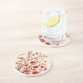 Orientalische Artmalerei, Pflaumenblüte im Sandstein Untersetzer (Seite)