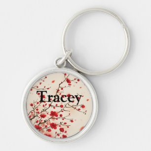 Orientalische Artmalerei, Pflaumenblüte im Schlüsselanhänger